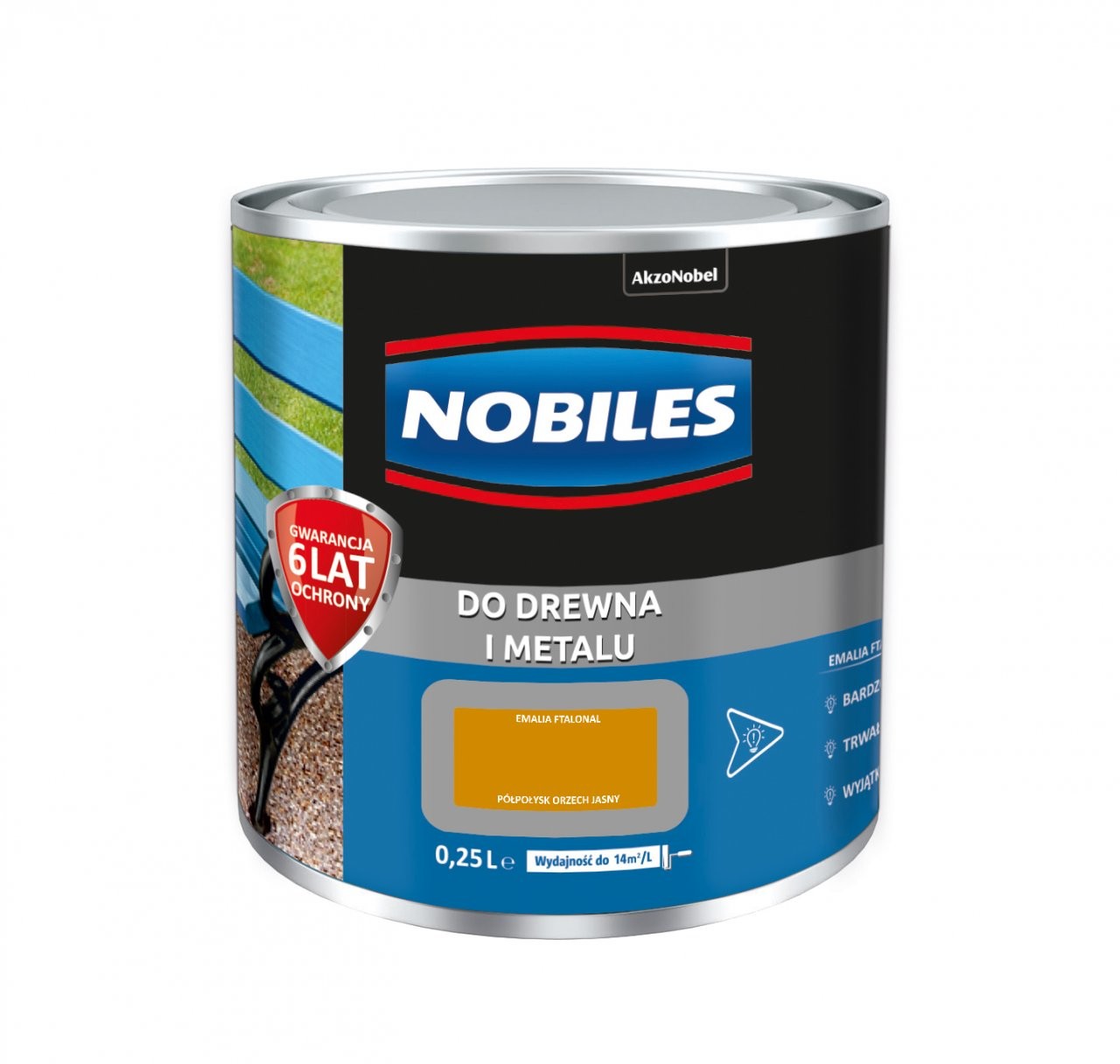 Akzo Nobel Farba do metalu i drewna Ftalonal orzech jasny 0,25L NOBILES AADTJP