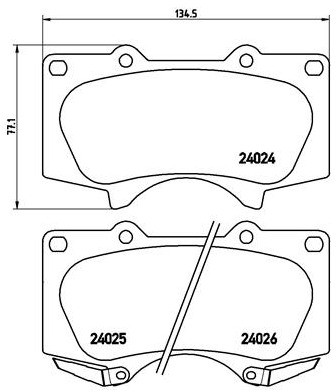BREMBO Zestaw klocków hamulcowych, hamulce tarczowe P 83 066