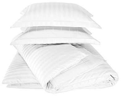 De Witte Lietaer Pościel de Witte lietaer zygo poszewka na kołdrę + 2 poszewki na poduszkę z kierownicy czesana bawełna biały 200 x 220 cm Parure Zygo White/Blanc 200