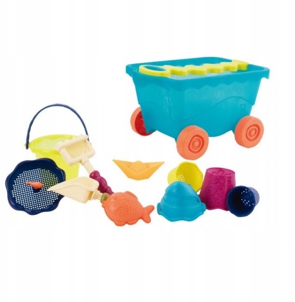 B.Toys Duży Wózek Z Zabawkami Do Piasku Niebieski