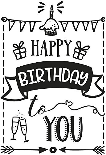 RAYHER HOBBY Rayher 29108000 stempel Happy Birthday, 7 x 10 cm 29108000