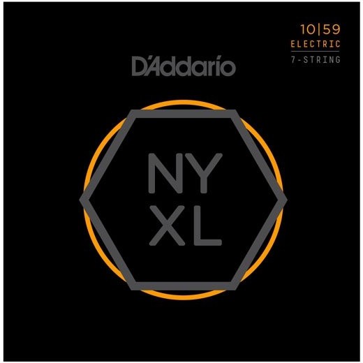 D'Addario Regular Light NYXL1059 komplet 7 strun do gitar elektrycznych z owijką niklowaną, rozmiar 1059 NYXL1059