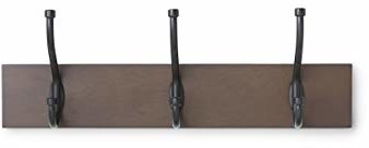 AmazonBasics drewniana garderoba ścienna  3 standardowe haczyki, 34 cm, espresso