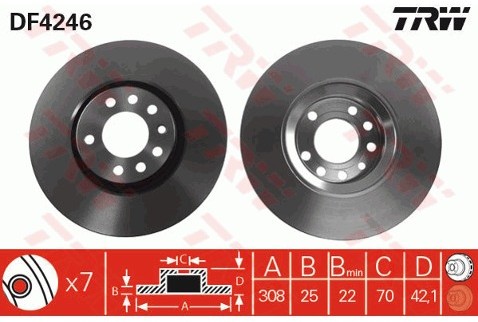 TRW Tarcza hamulcowa DF4246