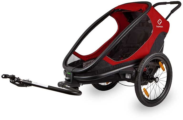 Hamax Outback One Bike Trailer incl. Bicycle Arm & Stroller Wheel, czerwony/czarny 2022 Przyczepki rowerowe dla dzieci HAM400065
