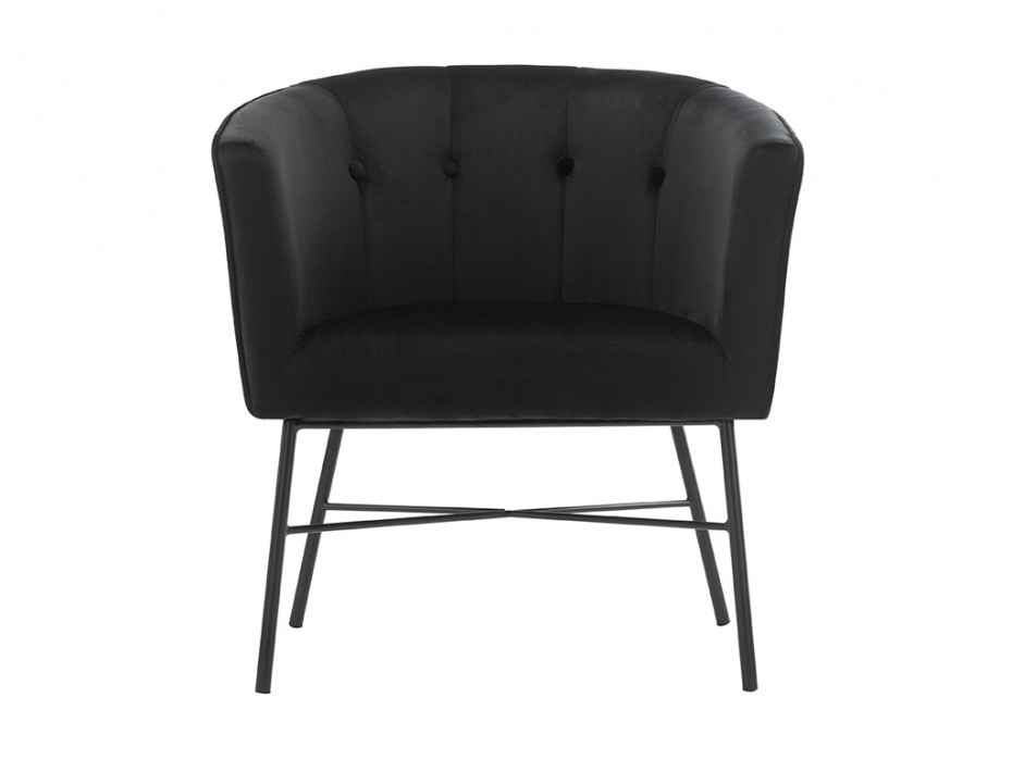 Vente-Unique Fotel typu kabriolet FAKART z weluru kolor czarny