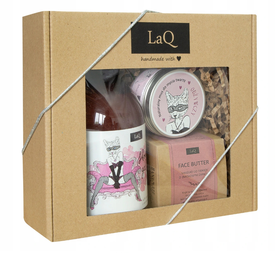 LaQ Kocica żel pod prysznic 500ml + mus do mycia twarzy 100ml + masełko do twarzy 50ml 93109-uniw