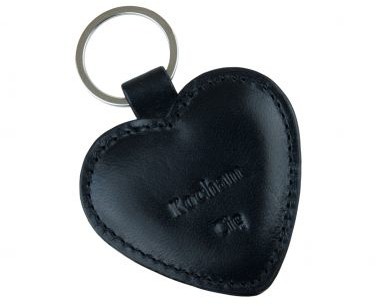 Stefania Skórzany brelok serce "Kocham Cię", Kolor: Czarny 977-BR/DF/LOGO czarny