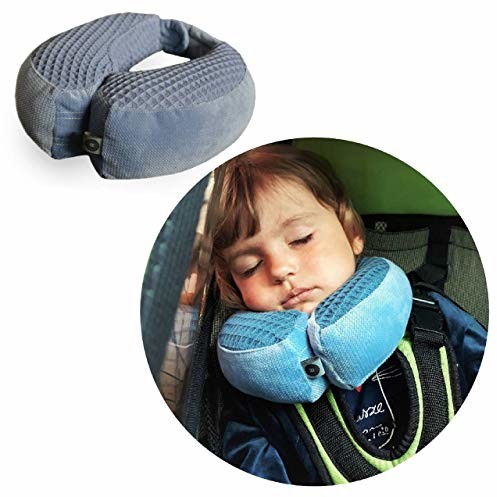 ROLLERSY Poduszka podróżna dla niemowląt/poduszka pod kark/zagłówek zamocowany magnesami, 2-6 lat, kolor: DENIM BLUE