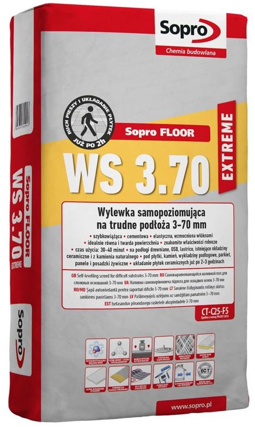Sopro Wylewka samopoziomująca na trudne podłoża WS 3.70 Extreme 25 kg