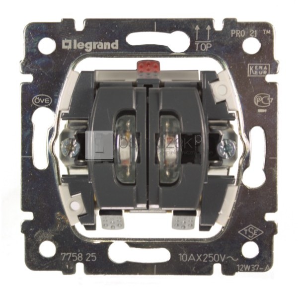 Legrand Łącznik świecznikowy podświetlany 10 AX - 250 V~ - Sistena Life 775825