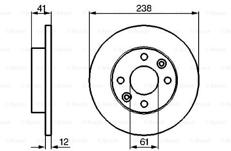BOSCH Tarcza hamulcowa przednia, 0 986 479 165  0986479165
