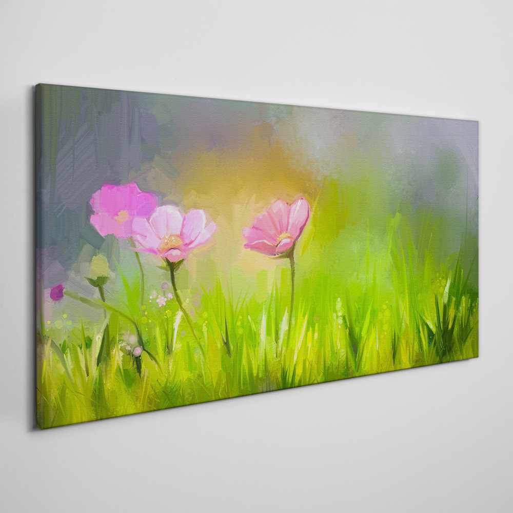 PL Coloray Obraz na Płótnie Abstrakcja Kwiaty Natura 100x50cm