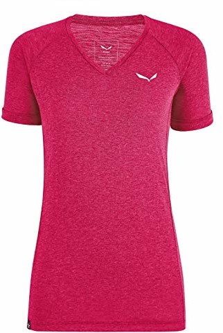 Salewa Salewa damskie bluzki i T-shirty Puez Mel Dry W V-Neck S/Tee, Virtual Pink Melange/6380, 46/40, 00-000027743 00-0000027743