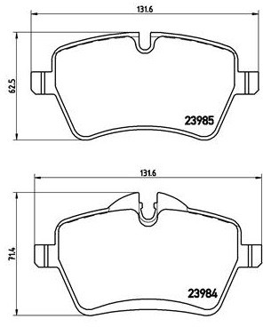 BREMBO Zestaw klocków hamulcowych, hamulce tarczowe P 06 051