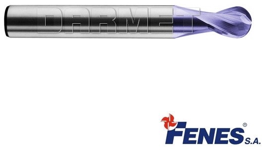 FENES Frez 4-ostrzowy ogólnego przeznaczenia, krótki z czołem kulistym DIN6527-KR, VHM TiAIN - 5MM - FEN_0641-512-910-430