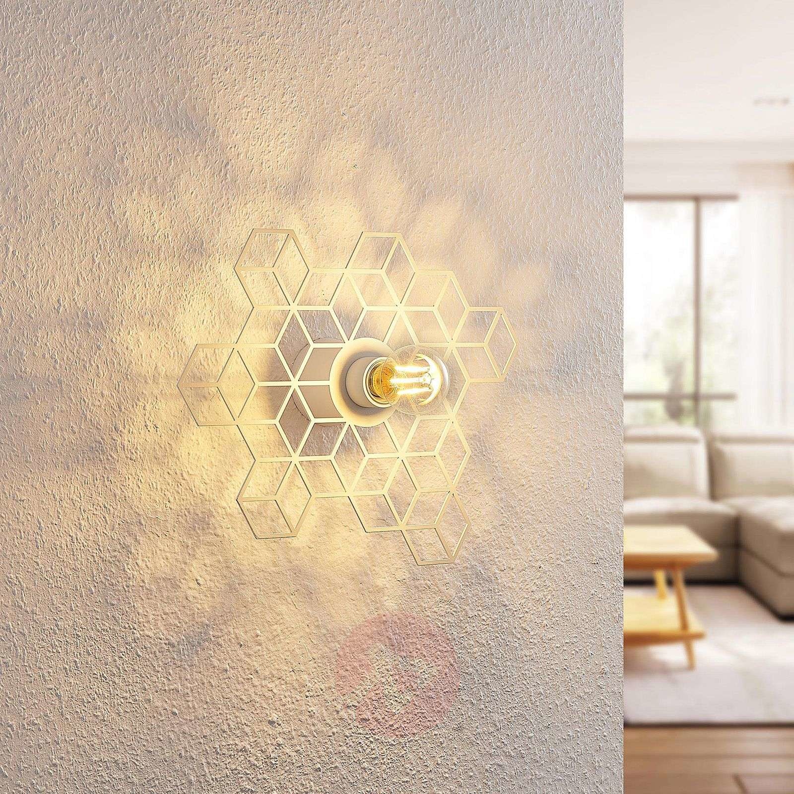 Lucande Lucande Alexaru lampa ścienna plaster miodu, biała