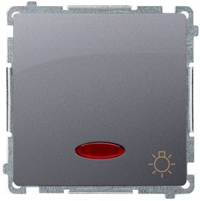 Simon Przycisk światło Basic BMS1L.01/21 z podświetleniem niebieskim inox