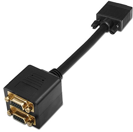 AISENS aisens A113  0080  adapter Y (SVGA HDB15/M-2 X HDB15/H, 20 cm), czarny A113-0080