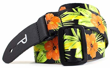 Perri's Leathers Perri's Leathers UKLPCP-7095 poliestrowy pasek ukulele  4 cm, czerwony hibiskus UKLPCP-7095