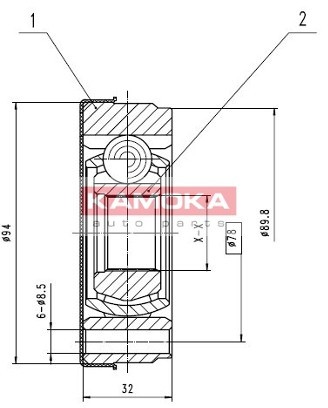 KAMOKA Przegub napdowy - kompletny 8022