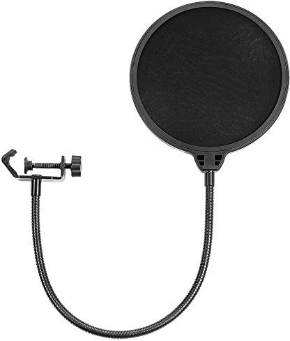Neewer NW(B-3) mikrofon studyjny, okrągły, 15 cm (6 cali), z osłoną przeciwwietrzną z czarnym pop filtrem oraz uchwytem klamrowym 40036394