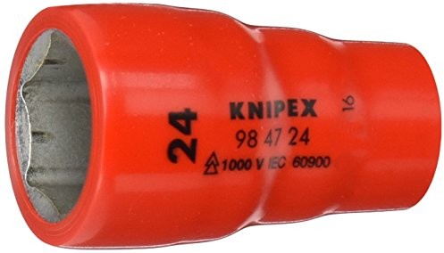 Knipex ' 98 47 24 klucze nasadowe do śrub z łbem walcowym z gniazdem sześciokątnym z ramą z gwint wewnętrzny 1/2, czerwony 98 47 24