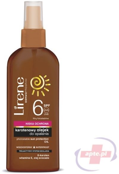 Lirene karotenowy olejek do opalania SPF6+ 150ml