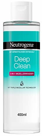 Neutrogena Skin Detox płyn micelarny 3 w 1, łagodna woda micelarna, oczyszczanie twarzy z 3-krotnym efektem (1 x 400 ml)