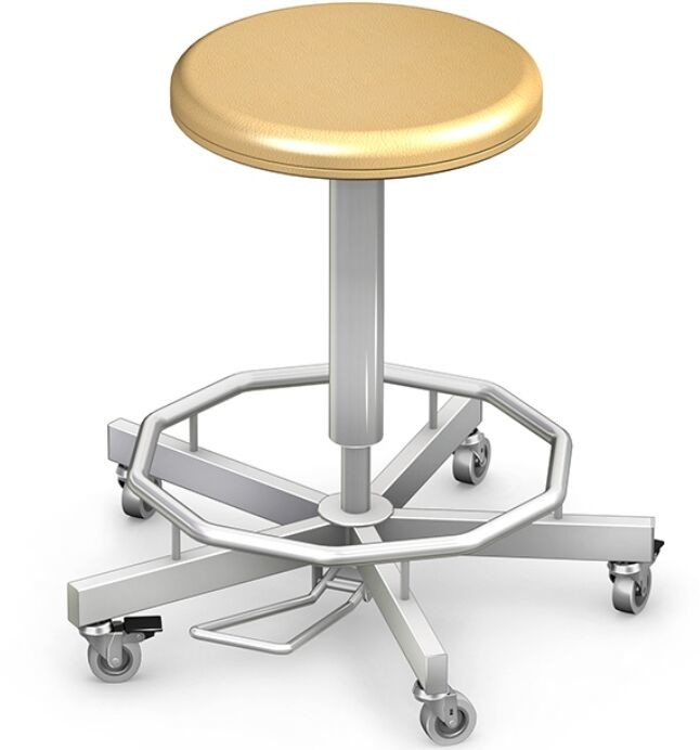 Ztm Tech-med TB-03KO/NRD taboret lekarski ze stali kwasoodpornej na kółkach regulowany TB-02 (TB-02-100-ND-T_)