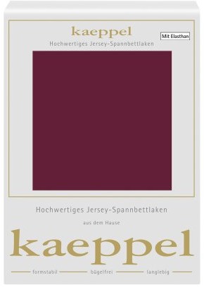 Kaeppel Single-Jersey prześcieradło z gumką burgund, Mako elastan