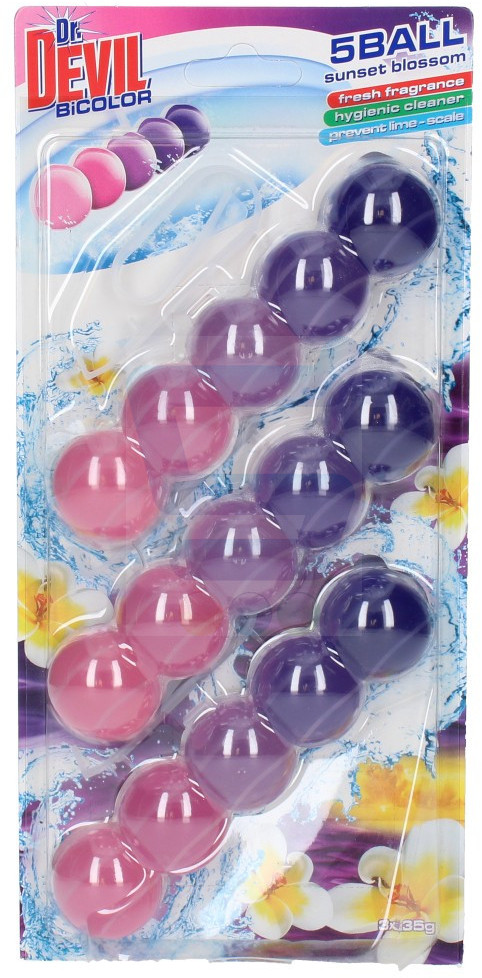 Dr. Devil Bicolor 5Ball Kulki do WC Sunset Blossom 3 x 35 g