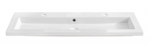 Prostokątna umywalka ceramiczna Defires 120 CM - Biała
