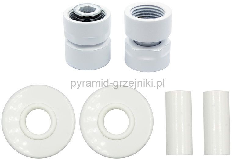 Vario Term Zestaw maskujący rozety + tuleje + złączki GWxGZ1/2 - białe ZMR1GW1/2xM2206