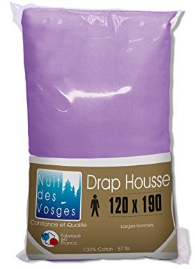 Nuit des Vosges Nuit wogezy 2105759 cotoval prześcieradło z gumką Uni bawełna kolor bzu 120x190 cm 2105759