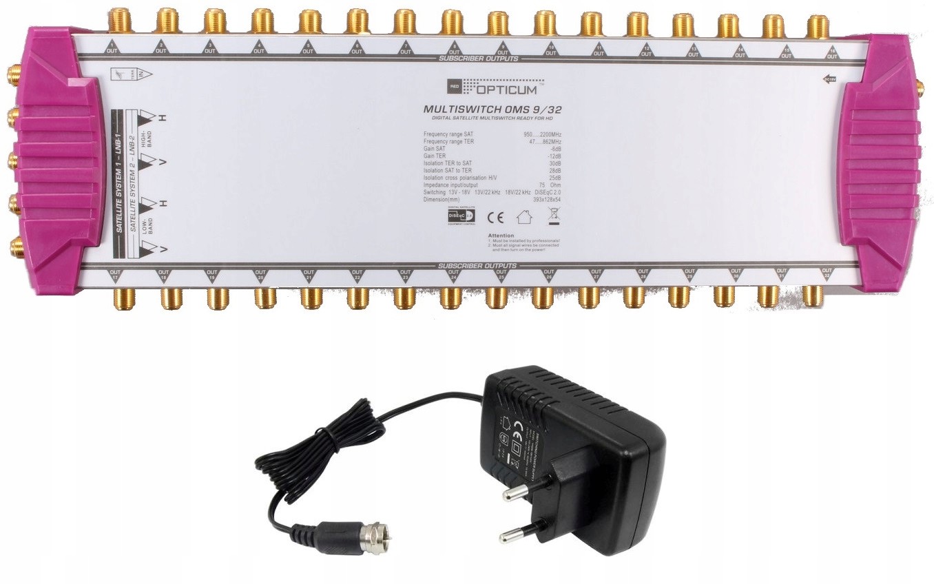 Opticum MultiSwitch 9/32 DVB-S2 Dvb-t 32 wyjścia