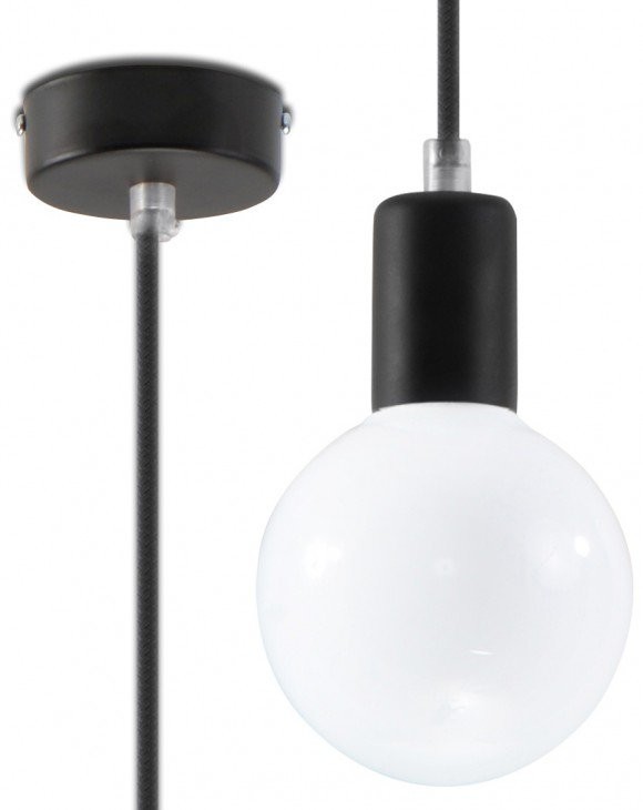 Sollux Lighting Lampa wisząca EDISON czarna NICKEL