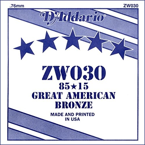 D'Addario zw030 Bronze-indywidualnej struny do gitary 0,076 cm (0,030 cala) ZW030