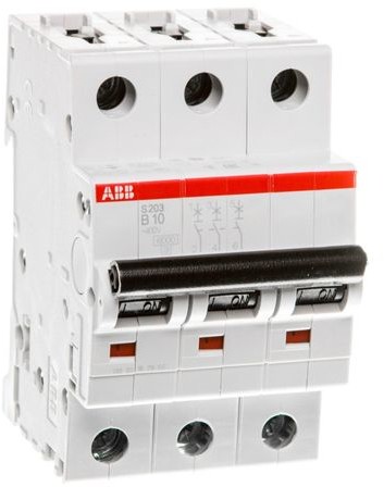 ABB Wyłącznik nadprądowy 3P B 10A 6kA AC S203-B10 2CDS253001R0105