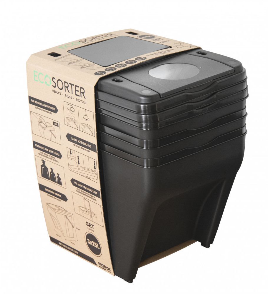 Patrol Group Kosze do segregacji śmieci Patrol ECOsorter 3x25 l - zestaw