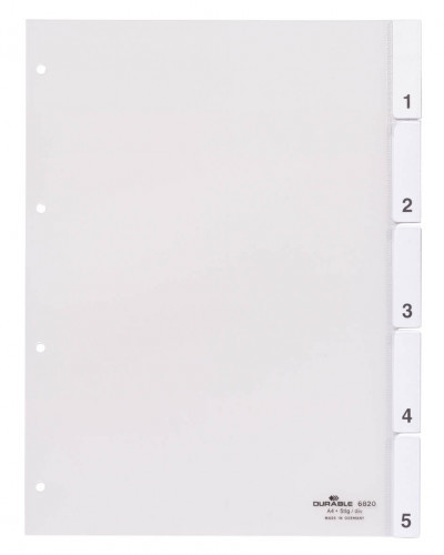 DURABLE Przekładki do segregatora A4 5 stron przezroczyste 6820-19