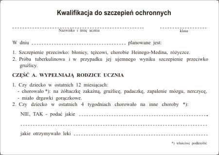 Firma krajewski Kwalifikacja do szczepień ochronnych [Mz/Hsz-16] Mz/Hsz-16