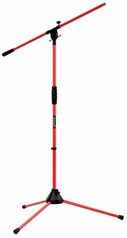Audibax Audibax , Ayra 10 statyw do mikrofonu w stylu żyrafy, z regulacją wysokości, długość 84 cm, maksymalna wysokość 235 cm, czerwony, gwint 5/8 cala, łatwy do przenoszenia, regulowany ramię mikrofonu 10176031