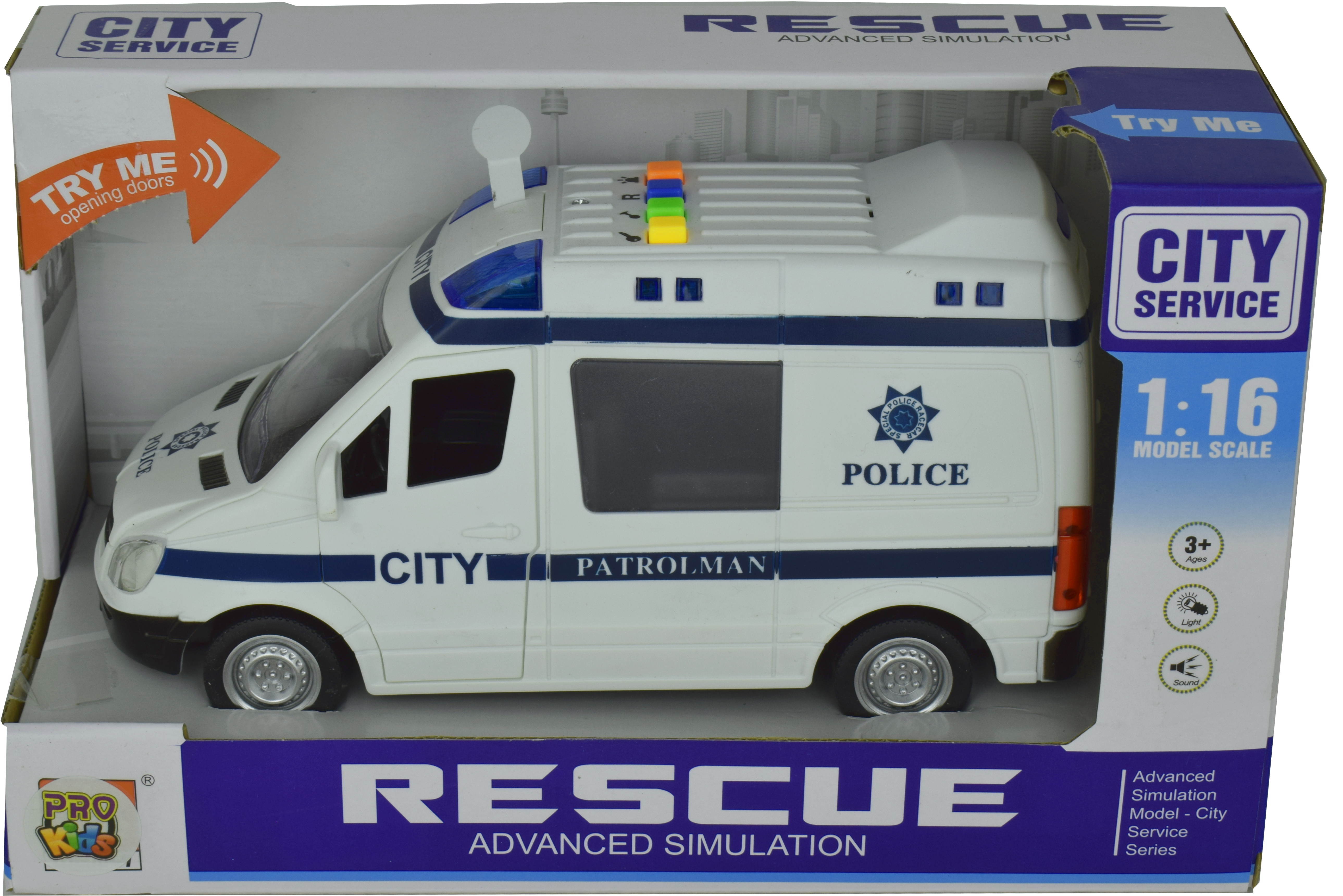 Pro Kids Pojazd Bus Policja z wieloma dźwiękami PRO Kids