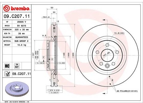 BREMBO Tarcza hamulcowa 09.C207.11