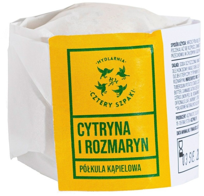 Mydlarnia Cztery Szpaki - Półkula kąpielowa Cytryna i Rozmaryn 55g