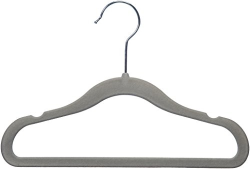 AmazonBasics Kids Velvet Hangers, szary, 30 AQ-K0011
