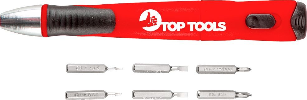 Top Tools końcówki wkrętakowe z uchwytem 7 sztuk 39D197