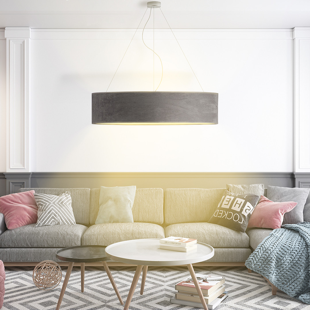 LYSNE Designerska lampa wisząca PORTO VELUR fi 100 cm kolor szary 14530V/1