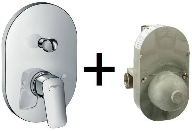 Hansgrohe Logis Zestaw Jednouchwytowa bateria wannowa podtynkowa z elementem podtynkowym chrom 71409000 71406000+31741180